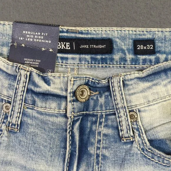 BKE Jeans Men's 28x32 Blue Jake Straight Leg Distressed Denim NWT